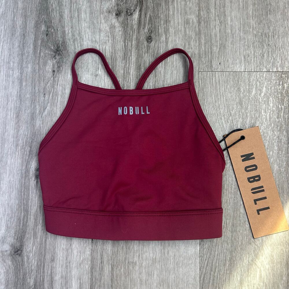NWT NoBull Cabernet Deep Red Halter Sports Bra High Support Size XS